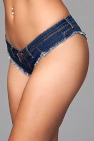 Buns Out Cheeky Shorts - Dark Wash - Large