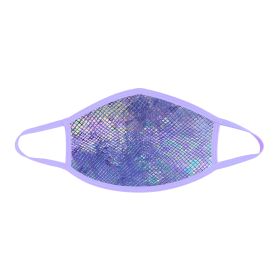 Purple Python Holographic Face Mask With Lavender  Trim