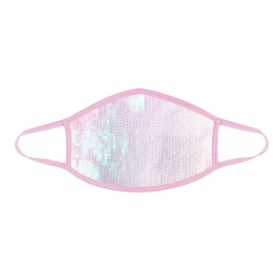 Ballet Sorbet White Sequin Dust Mask With Pastel Pink Trim