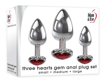 Three Hearts Gem Anal Plug Set