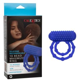 Silicone Rechargeable 10 Bead Maximus Ring - Blue