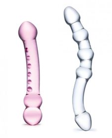 Glas 2 Piece Double Pleasure Glass Dildo Set