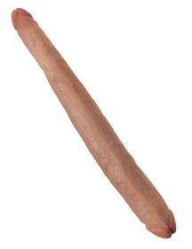 King Cock  16 Inch Tapered Double Dildo - Tan