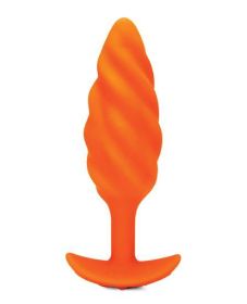 B-Vibe Swirl Texture Vibrating Plug X Zoe Ligon Orange