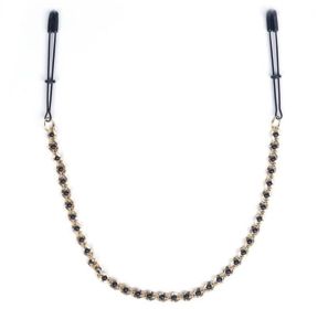 Black Tweezer Nipple Clamps With Beaded Chain