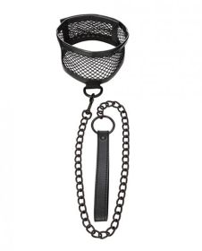 Sex &amp; Mischief Fishnet Collar And Leash Black