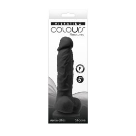 Colours - Pleasures - Vibrating - 5 Inch Dildo -  Black