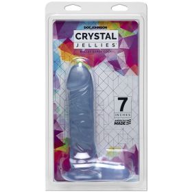 Crystal Jellies 7 Inch Ballsy Supercock (Color: Clear)