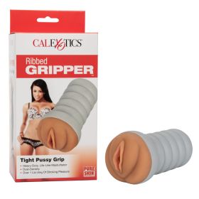 Ribbed Gripper Tight Pussy Grip (Color: Tan)