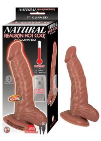 Natural Realskin Hot Cock Curved 7 Inch (Color: Brown)