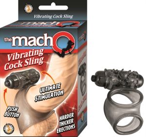 Macho Vibrating Cock Sling (Color: Black)