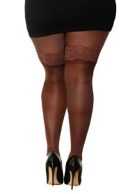 Lace Top Thigh High - Espresso (size: Queen)