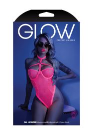 All Nighter Harness Bodysuit - Neon Pink (size: Medium/Large)