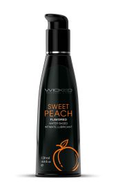 Aqua Flavored Water Based Intimate  Lubricant (Flavor: Sweet Peach, size: 4oz)