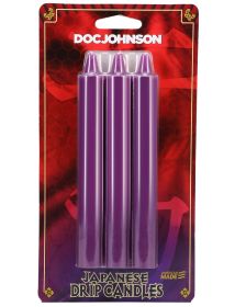 Japanese Drip Candles - 3 Pack (Color: Purple)