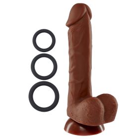 7 Inch Silicone Pro Odorless Dong (Color: Brown)