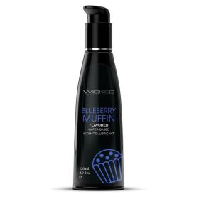 Aqua Flavored Water Based Intimate  Lubricant (Flavor: Blueberry Muffin, size: 4oz)