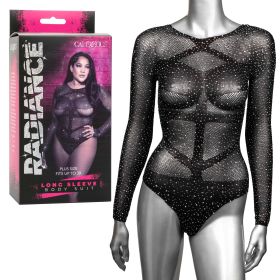 Radiance Long Sleeve Body Suit - Black (size: Queen Size)