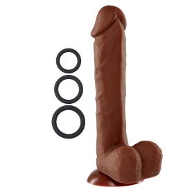 9 Inch Silicone Pro Odorless Dong (Color: Brown)