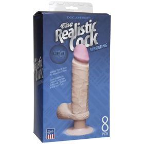 The Realistic Cock Ultraskyn Vibrating- Vanilla (size: 8in)