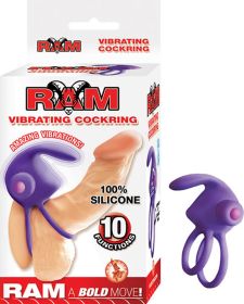 Ram Vibrating Cockring (Color: Purple)