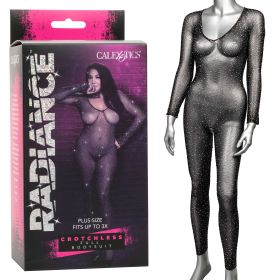 Radiance Crotchless Full Body Suit - Black (size: Queen Size)