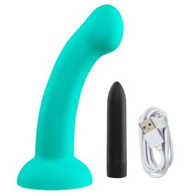 Ergo Super Flexi I Dong Soft and Flexible Liquid  Silicone With Vibrator (Color: Teal)