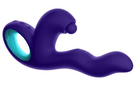 Klio Triple Action Thumping Rabbit Vibrator (Color: Dark Purple)